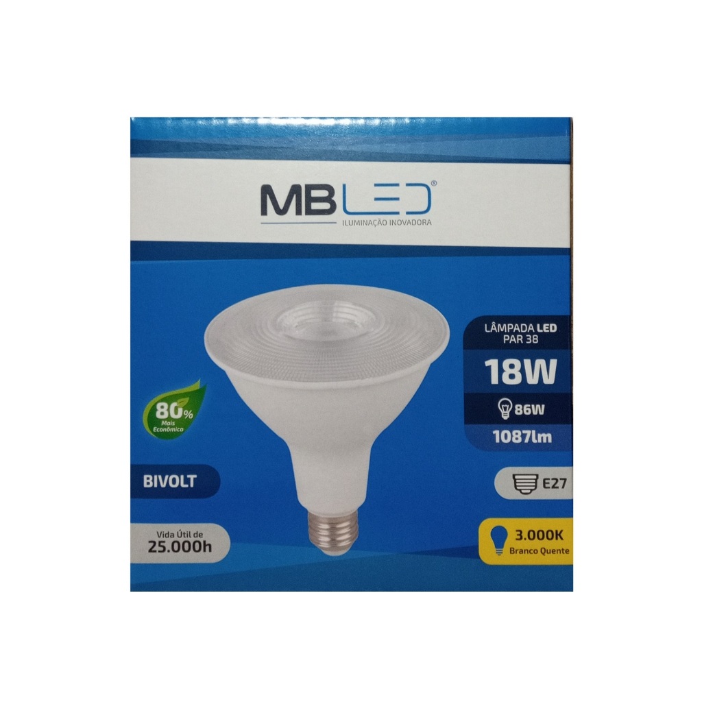 Imagem do produto Golden Lâmpada LED PAR38 18W Bivolt 3000K Morna