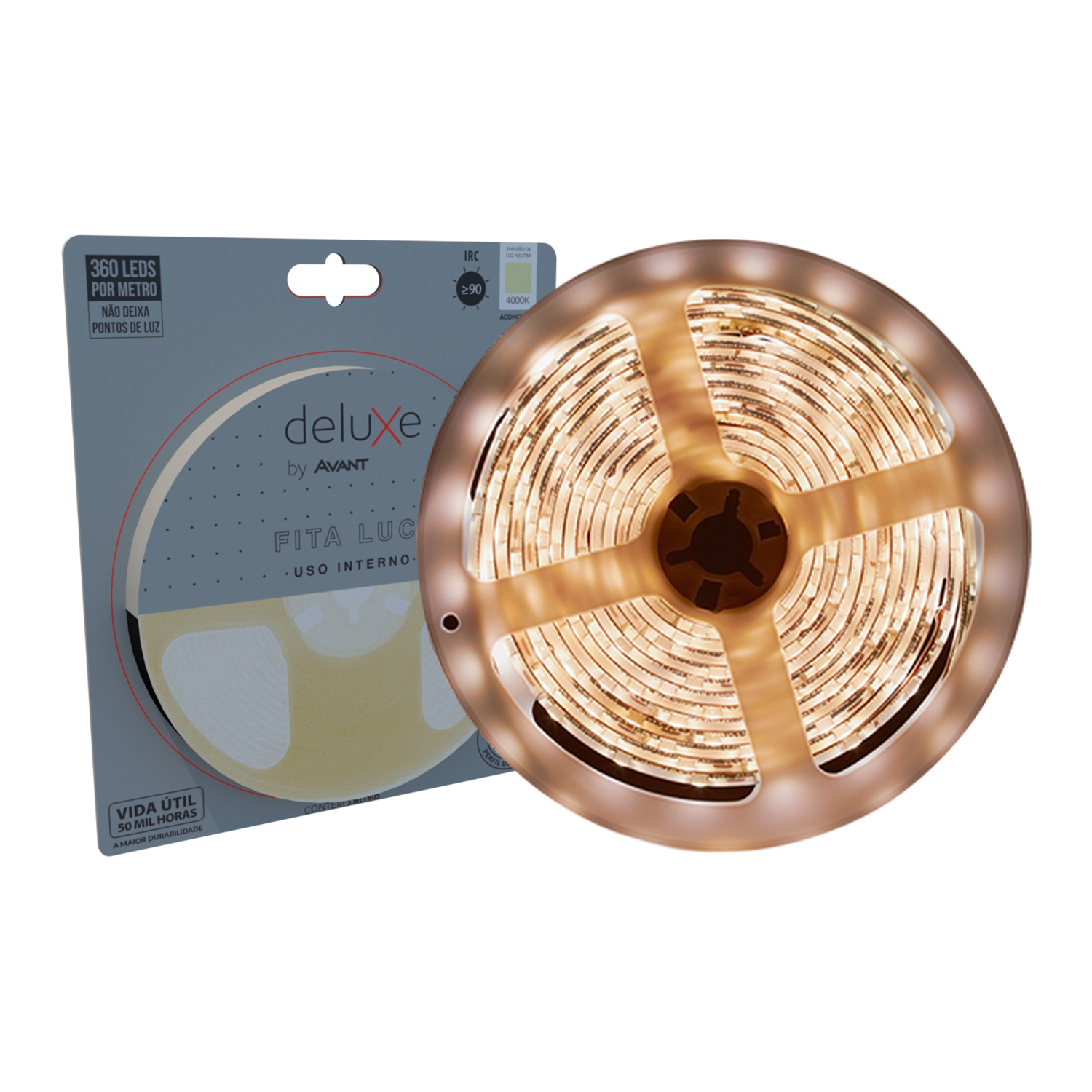 Imagem do produto Avant Fita LED Luce para Uso Interno IP20 5 Metros 15W/m 12V 4000K Luz Neutra