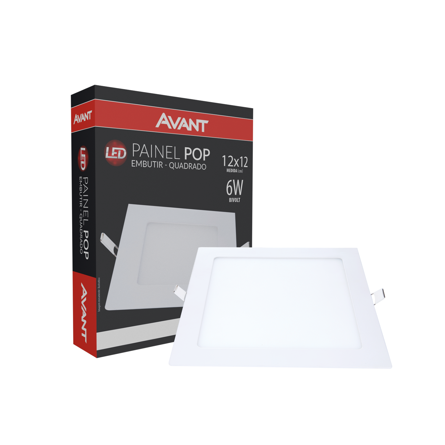 Imagem do produto Avant Painel LED Plafon de Embutir Quadrado 6W Bivolt 6500K Luz Branca