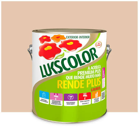 Imagem do produto Lukscolor Tinta Acrílica Premium Rende Plus Areia 3,6 Litros