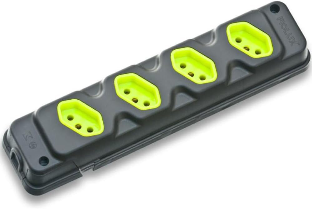 Imagem do produto Fiolux Tomada Barra Robust 4T 2P+T Preto/Verde