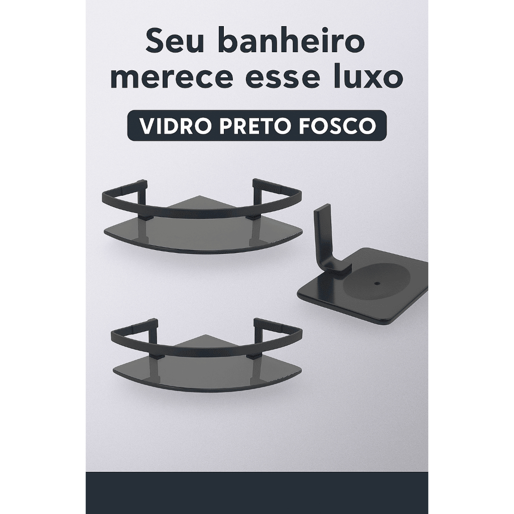 Imagem do produto Balibox Saboneteira de Canto Fumê Preto Fosco