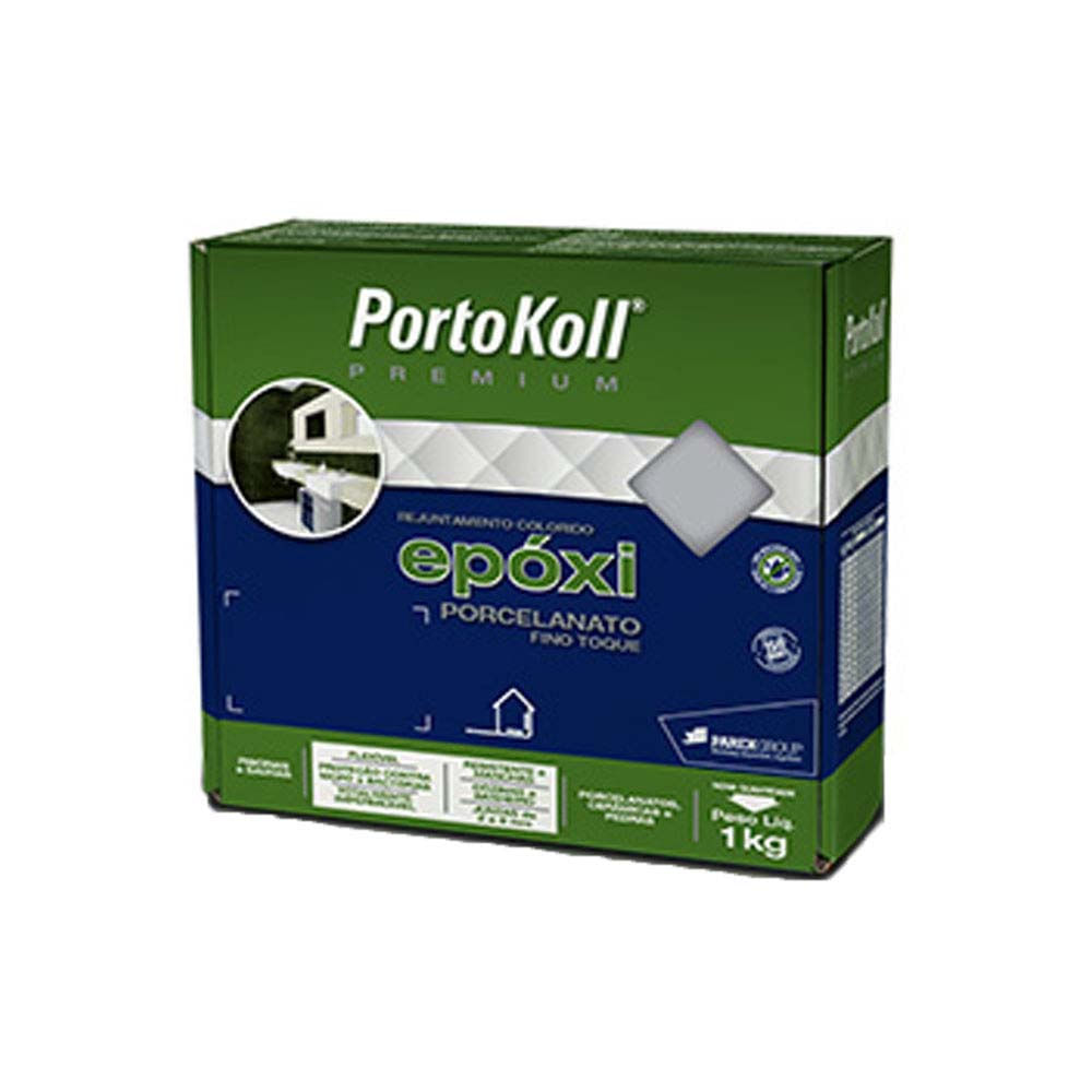 Imagem do produto Portokoll Rejunte Epóxi para Porcelanato Branco Brilhante 1kg