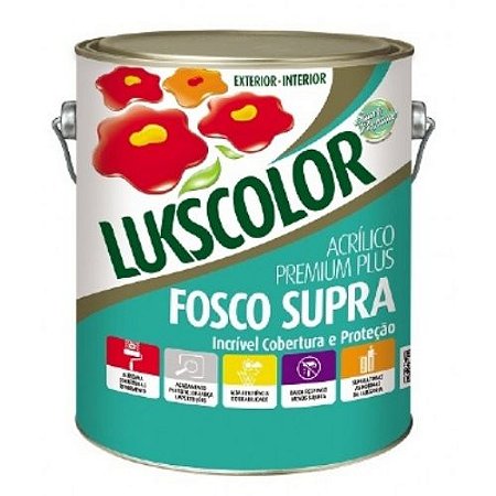 Imagem do produto Lukscolor Tinta Acrílica Fosco Supra Gelo 3,6 Litros