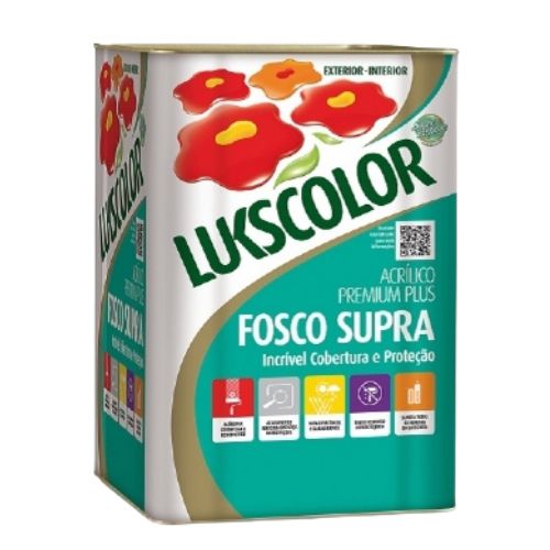 Imagem do produto Lukscolor Tinta Acrílica Fosco Supra Branco 18 Litros