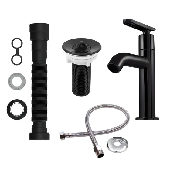 Imagem do produto Kelly Torneira de Mesa para Lavatório (Kit) BANH C/ 4PC 5195 PT