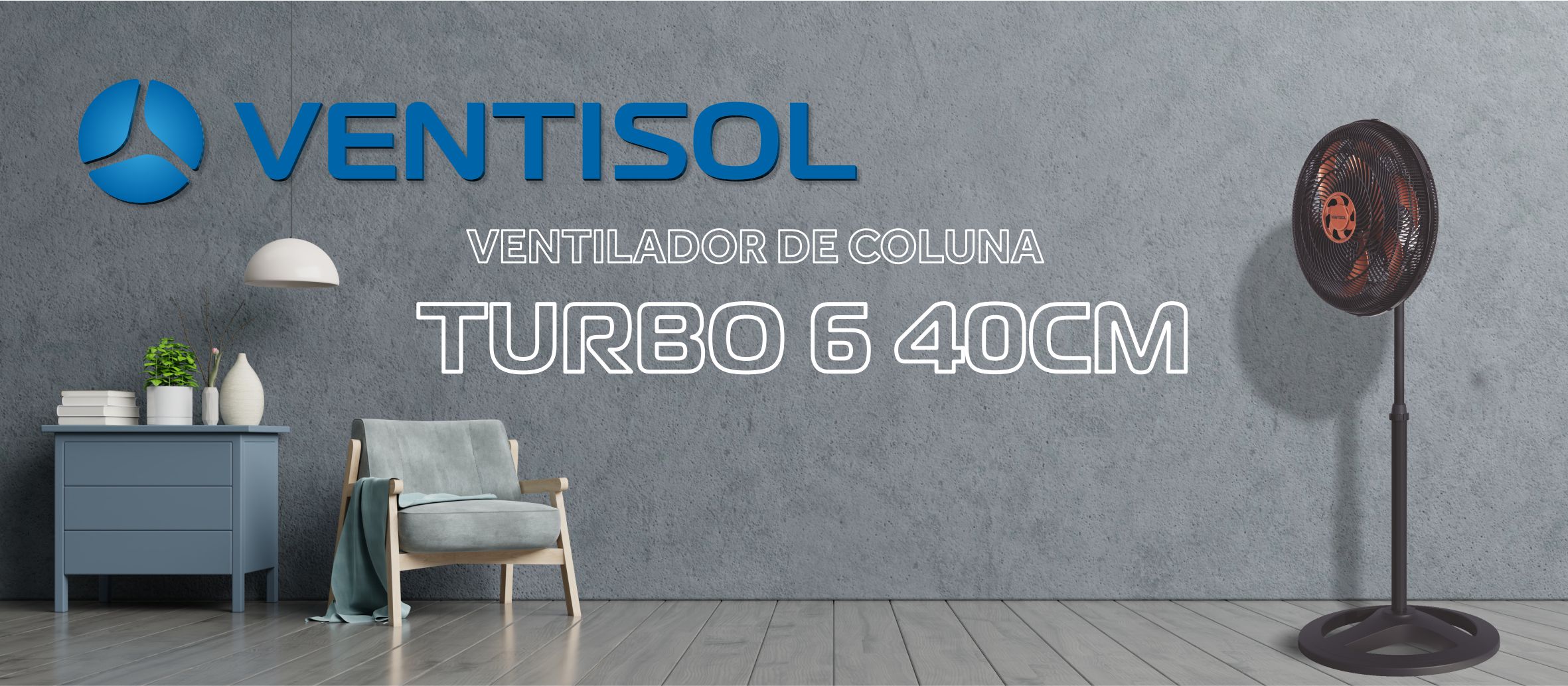 Imagem do produto Ventilador de Coluna Turbo 6 Pás 40cm 127V Ventisol