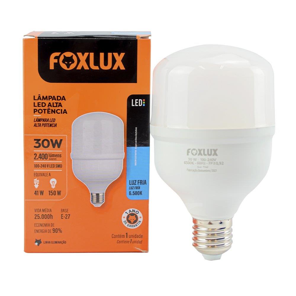 Imagem do produto Lâmpada LED Alta Potência Foxlux 30W 6500K Bivolt E27 Branco