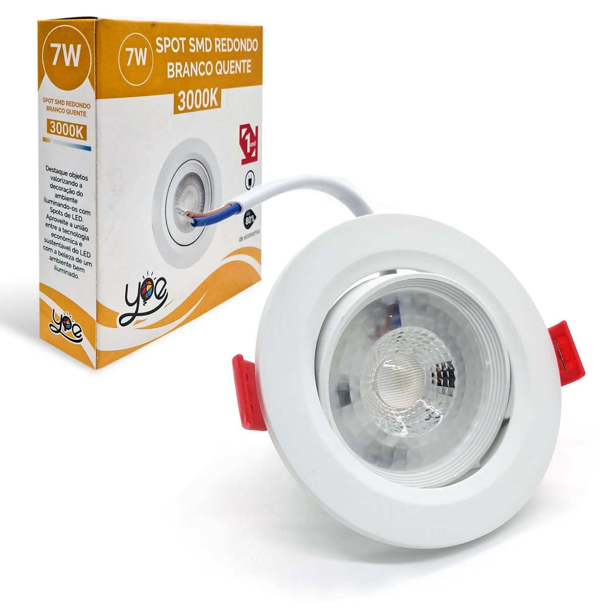 Imagem do produto Brimax Spot LED Redondo 7W 3000K Branco Quente