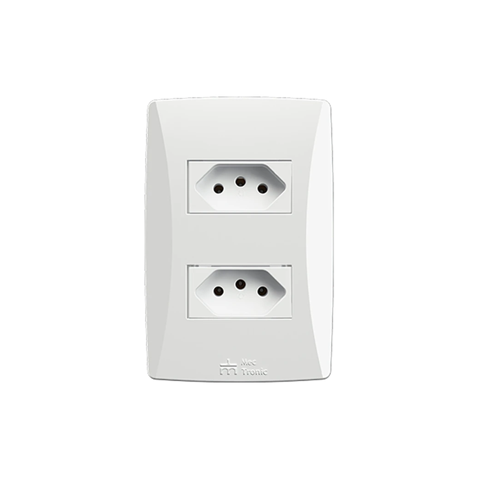 Imagem do produto Mec Tronic Conjunto com Placa 2 Tomadas 2P+T 10A Petra
