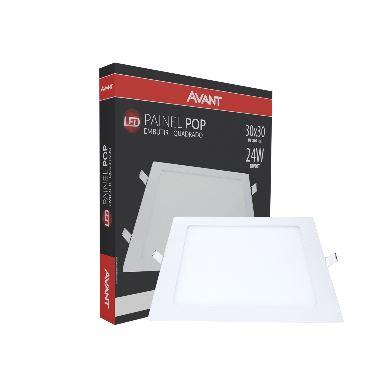 Imagem do produto Avant Painel LED Plafon de Embutir Quadrado 24W Bivolt 6500K Luz Branca
