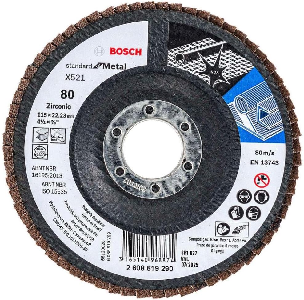 Imagem do produto Bosch Disco de Lixa Flap Zircônia 4 1/2" G 80 2608619290